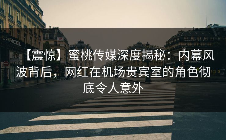 【震惊】蜜桃传媒深度揭秘：内幕风波背后，网红在机场贵宾室的角色彻底令人意外