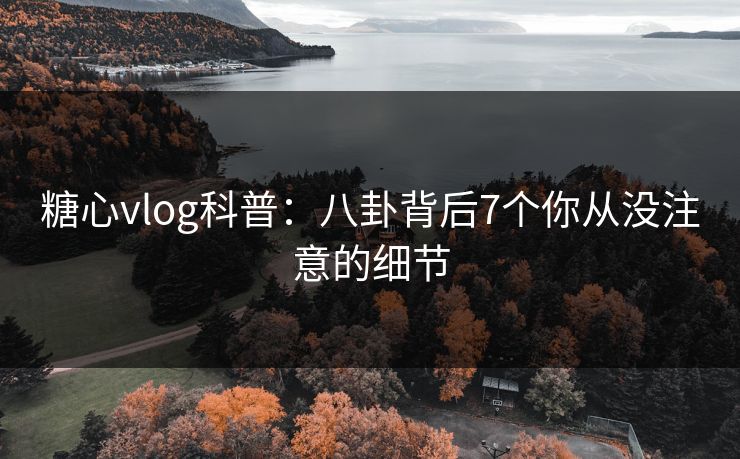 糖心vlog科普：八卦背后7个你从没注意的细节